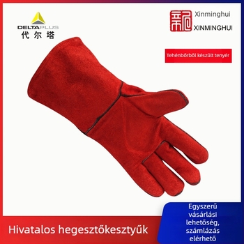 Hőszigetelt h egesztő kesztyűk – marhabőr, hegesztésre (Márka: Deltaplus/Delta; Modell: 205515-10 CA515R; Anyag: marhabőr)