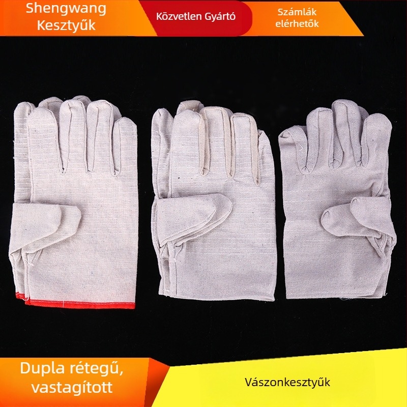 Hegesztő védőkesztyűk, vászonból, 24 varrással, kétszeres rétegű
