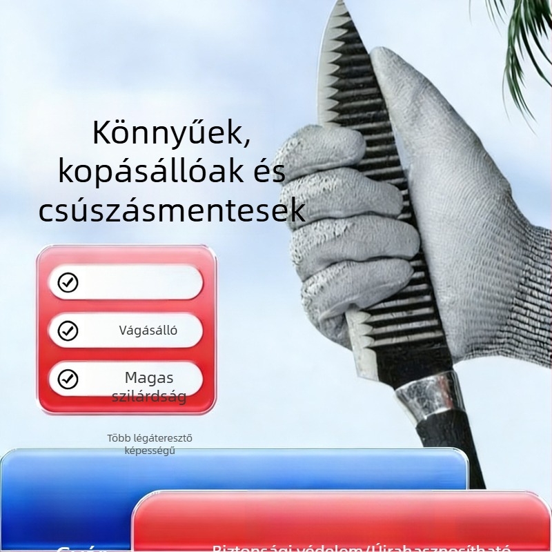 Vágásbiztos kesztyűk, 5-ös szint | HPPE+PU anyag | Xingyu márka | mindennapi kertészkedés és üvegkezelés