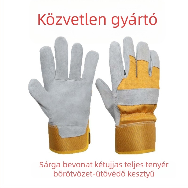 Hegesztő kesztyűk – Két réteg marhabőrből, velúr/pamut bélés, hegesztéshez
