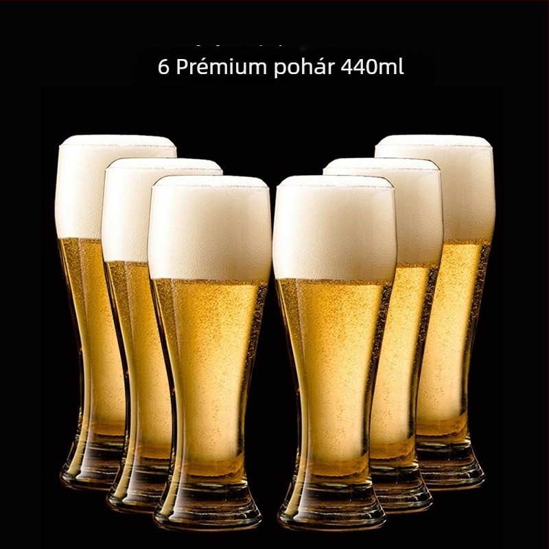 Jin Xipan üvegből készült söröspohár, kapacitás 1000 ml felett, két darab, logó nyomtatva