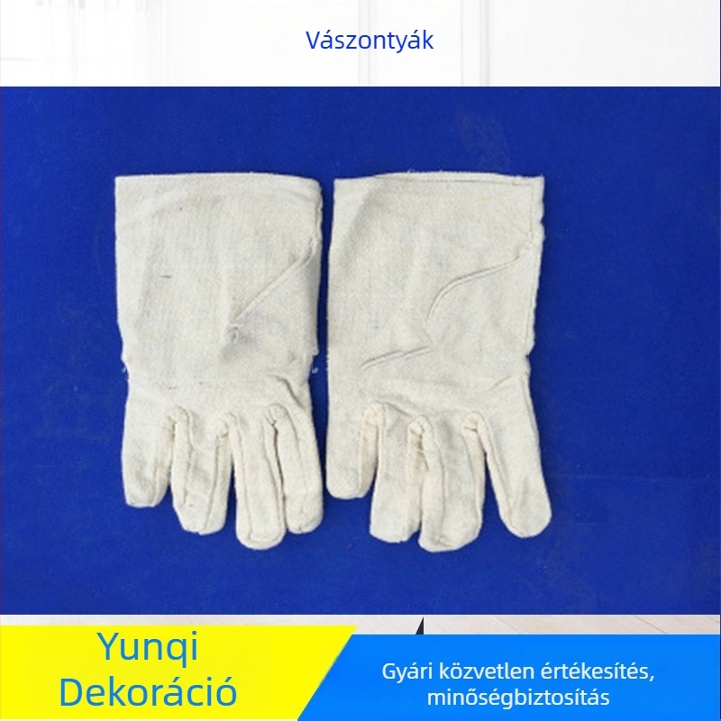 Hegesztő védőkesztyűk - dupla réteg vászon és bélelés, 240 mm hosszú, 110 g tömeg