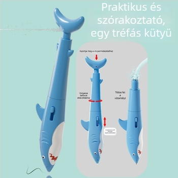 Cápa formájú vízpermet toll, nyomd meg a permetezéshez, realistikus irodai kellékek