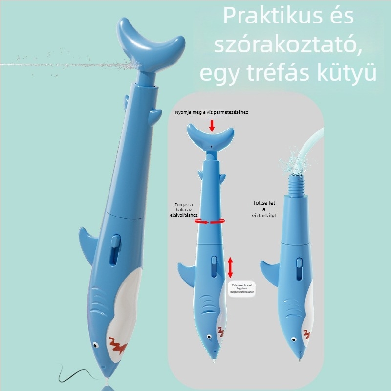 Cápa formájú vízpermet toll, nyomd meg a permetezéshez, realistikus irodai kellékek