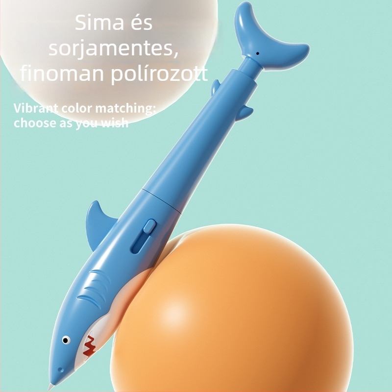 Cápa formájú vízpermet toll, nyomd meg a permetezéshez, realistikus irodai kellékek