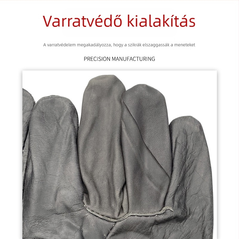 Hosszú bőr hegesztő kesztyűk, hosszított tehénbőrből, teljes tenyérrel, kopásálló, vastagabb hőszigetelő védőkesztyűk