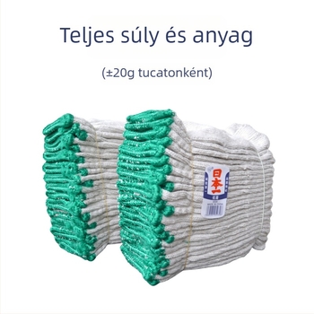 Fehér pamut hétfonalas kötött kesztyűk, 1000 g, csúszásmentes, kopásálló, gépkezeléshez