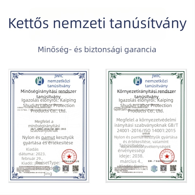 Fehér pamut hétfonalas kötött kesztyűk, 1000 g, csúszásmentes, kopásálló, gépkezeléshez