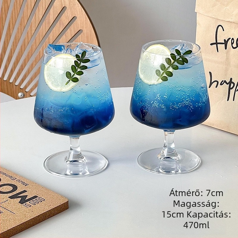 Koktél pohár boroszilikát üvegből, Új kínai stílus, kapacitás 1–100 ml, csomagolás papírdoboz