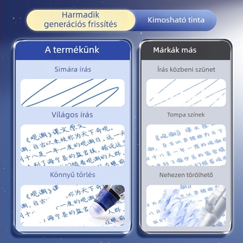 Törölhető gél toll diákoknak – nyomógombos működés, ST hegy, műanyag tokozás