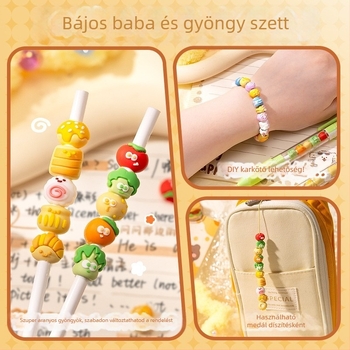 Kaba bear String Pen zselés toll, műanyag test, törölhetetlen, hegyanyaga: egyéb anyagok.