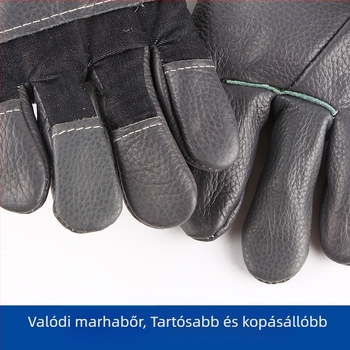 Hegesztő kesztyűk marhabőrből, első réteg védő kesztyűk, kopásálló, tartós, puha és hőálló