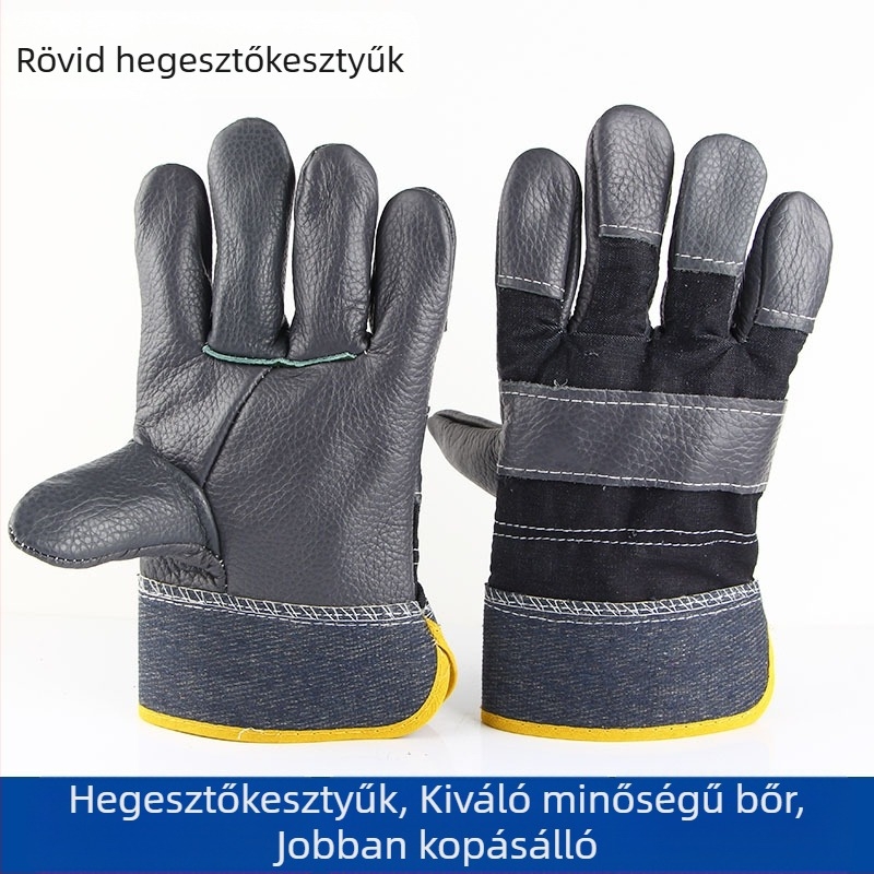 Hegesztő kesztyűk marhabőrből, első réteg védő kesztyűk, kopásálló, tartós, puha és hőálló