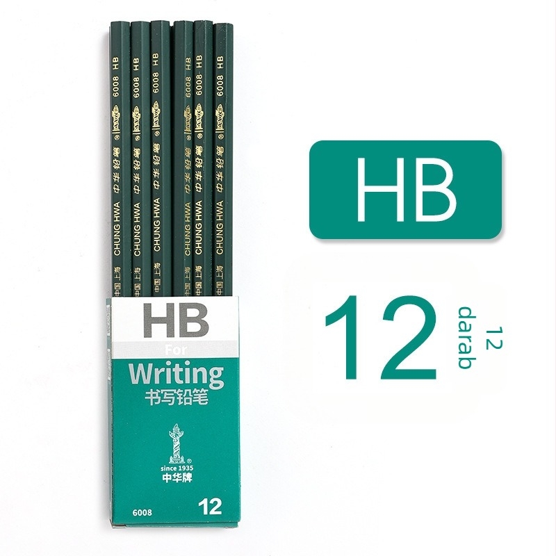 HB ceruza 6008 modell – fa testű, gyerekek írásgyakorlására, első osztályosoknak és óvodásoknak, törésálló