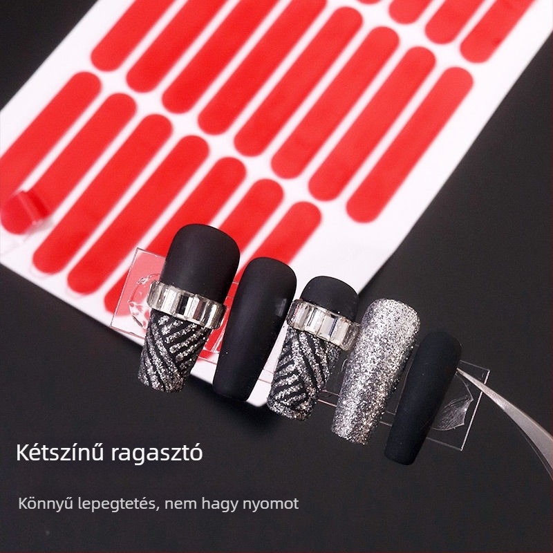 Manikűr ragasztó, kétoldalas, átlátszó, nyom nélkül, 1 darab, belföldi márka