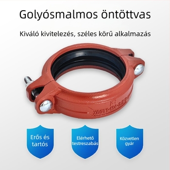 DN114 barázdált acélcsőbilincs tűzvédelmi és vízellátó csövekhez, öntöttvas