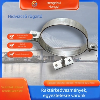 Egyedi gyártmányú híd vízelvezető csőbilincs - PVC csőklipsz, rozsdamentes acél, névleges Ø38–152 mm, rögzítő Ø60–120 mm