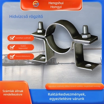 Egyedi gyártmányú híd vízelvezető csőbilincs - PVC csőklipsz, rozsdamentes acél, névleges Ø38–152 mm, rögzítő Ø60–120 mm