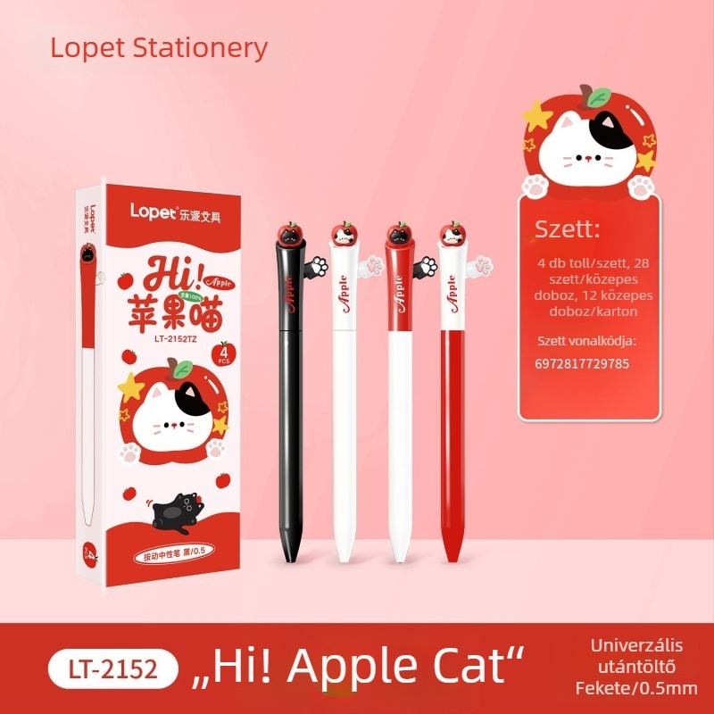 Lopet LT-2152 kihúzható gél toll diákoknak, sima írás feladatokhoz
