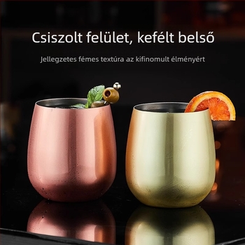 304 rozsdamentes acél vörösboros pohár; modern minimál stílus; testreszabott feldolgozás; logónyomtatás; egyszínű mintázat