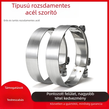 T-típusú tömlőcsat rozsdamentes acélból, polírozott felülettel, testreszabható