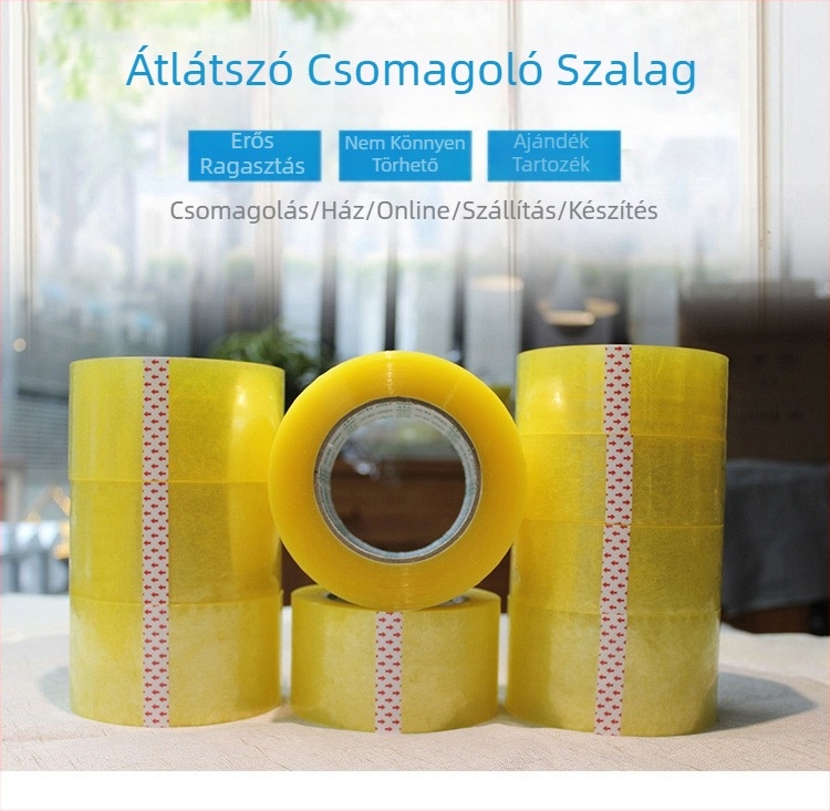 Dobozzáró gépekhez csomagoló szalag | BOPP alapanyag | 52 μm vastagság | környezetbarát ragasztó