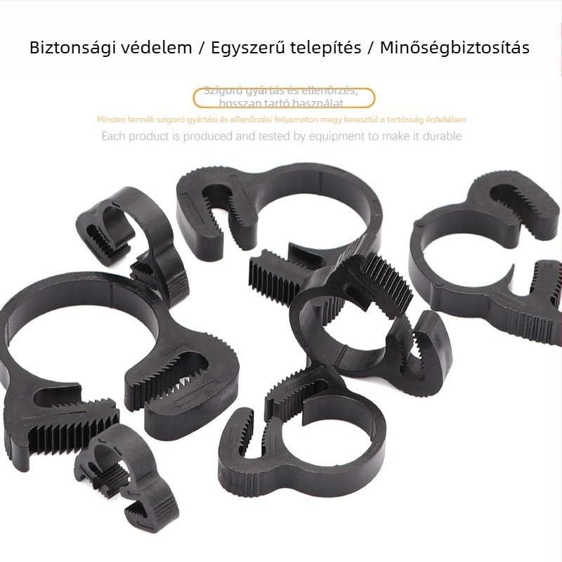 Naylon cső- és tömlőbilincs, univerzális műanyag bilincs, névleges átmérő 26.1 mm, rögzítési tartomány 6.1-24.5 mm