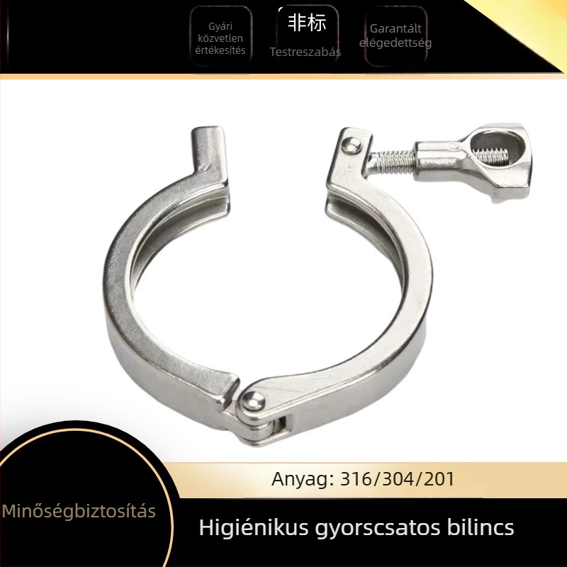 304 rozsdamentes acél, higiénikus minőségű csőbilincs precíziós öntvény és gyors csatlakozó illesztéssel