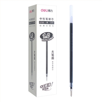 Deli S766 Fekete refill zselés tollhoz, 1.0 mm golyófej
