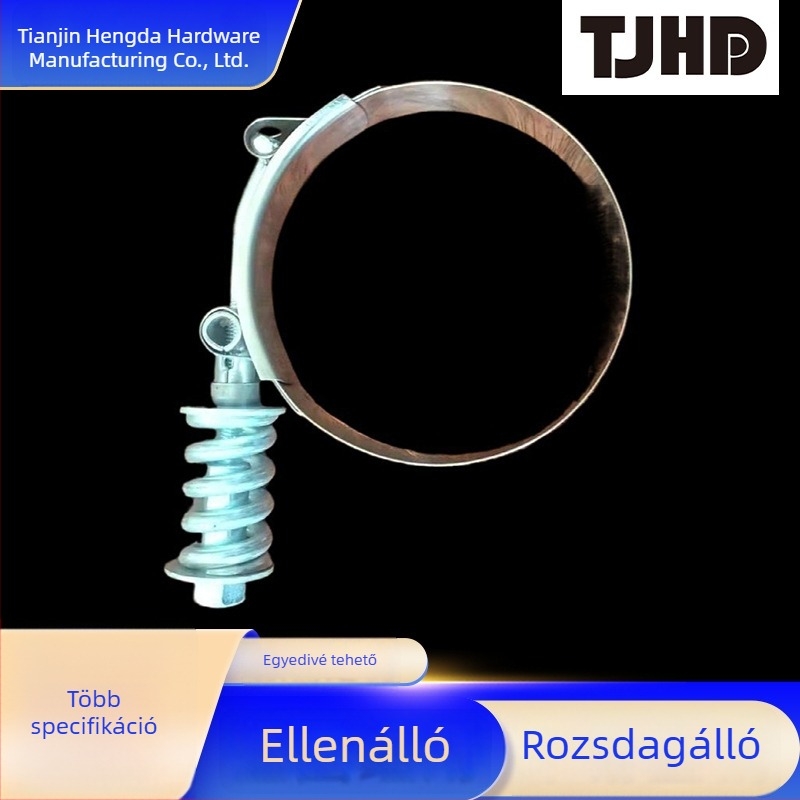 TJHD T-típusú rugós erős szorító szellőzőcsövekhez, rozsdamentes acél, rögzítési tartomány 60-68 mm, széles körű alkalmazás