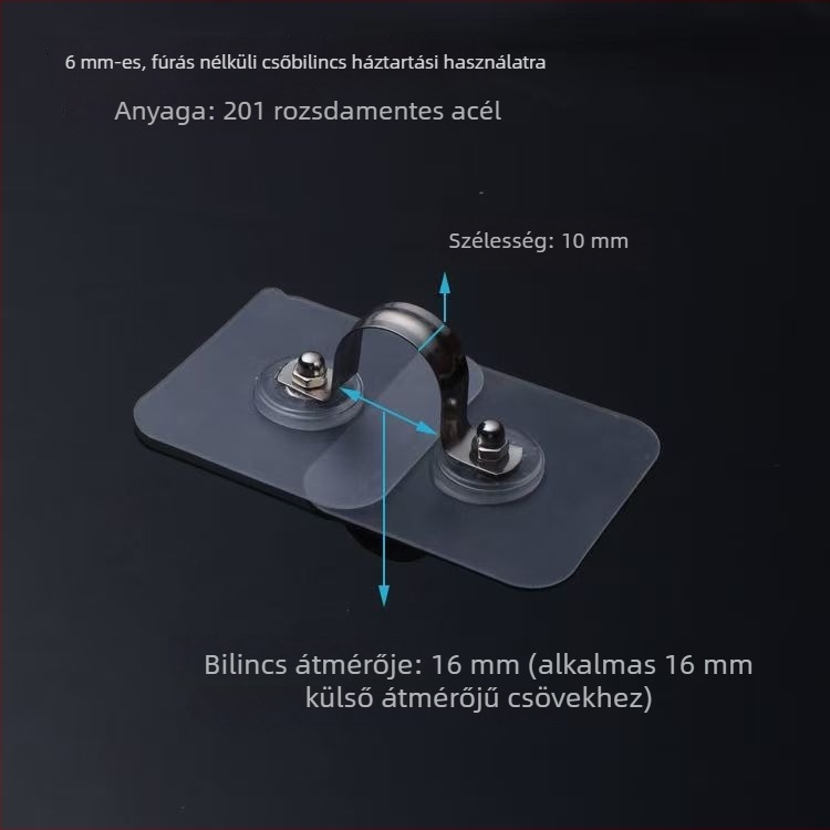 Rozsdamentes acélcsőbilincs fürdőszobai vízcsövekhez, U-alakú nyeregcsőbilincs vezetékek és gázcsövek számára, 1/2 hüvelykes négyzet keresztmetszetű csőhöz