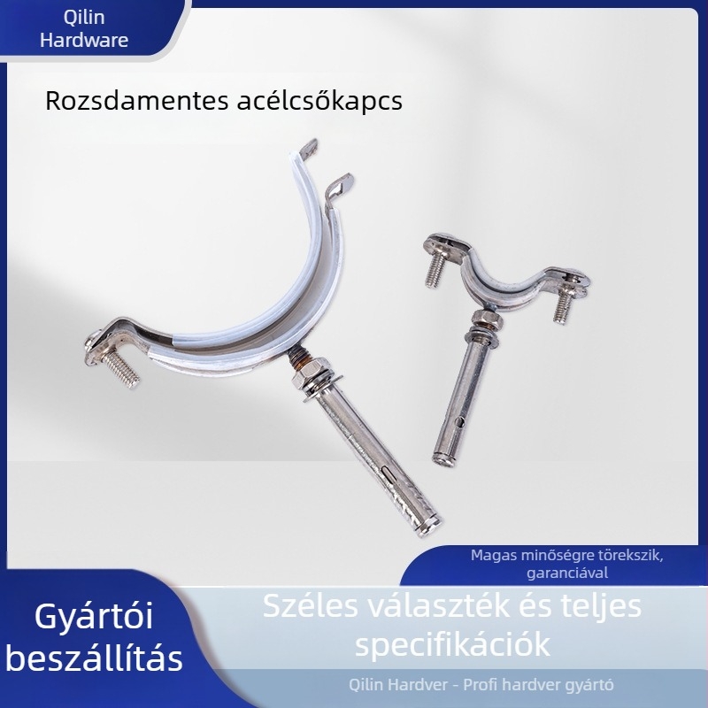 Rozsdamentes acél csőbilincs gumírozott bevonattal, lefolyócsövekhez