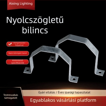 Galvanizált nyolcszögletű bilincs forgalmi jeloszlophoz