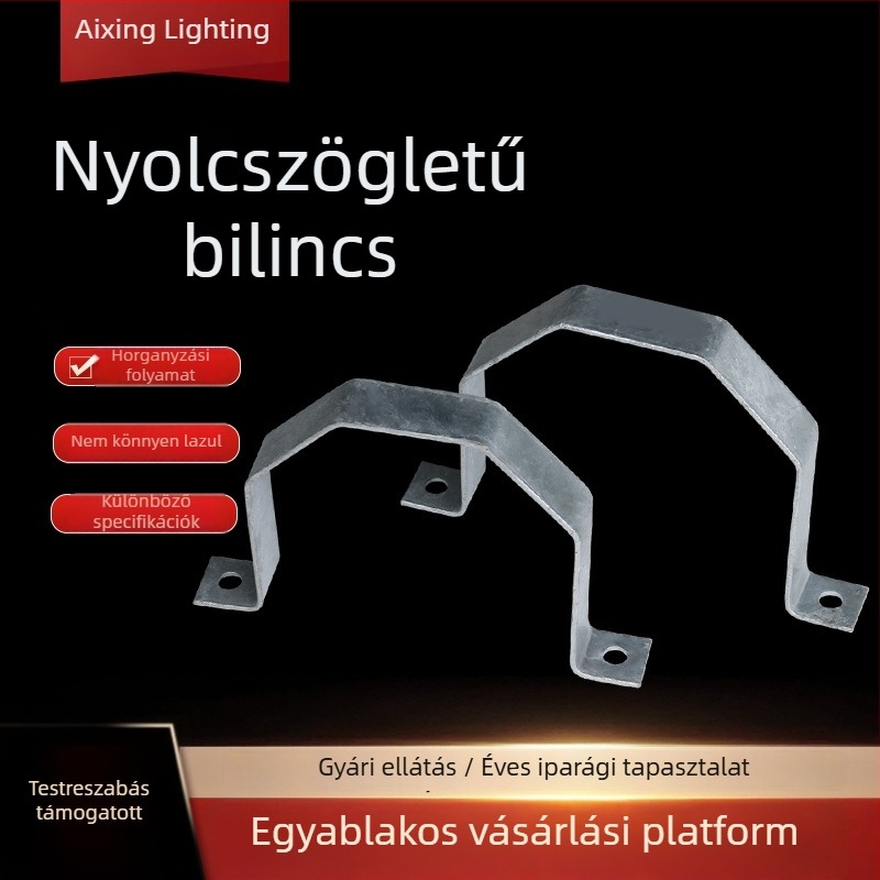 Galvanizált nyolcszögletű bilincs forgalmi jeloszlophoz