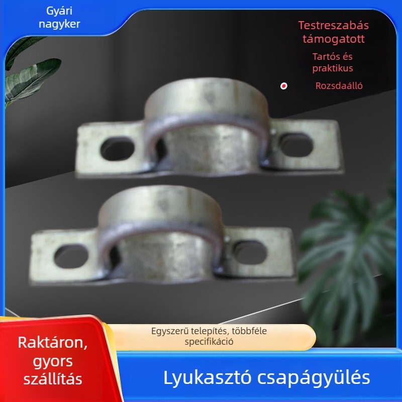 Galvanizált U-s alakú acélcső bilincs, vastagított kivitel, oszlopokra és közlekedési táblákhoz
