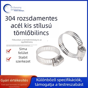 304 rozsdamentes acél tömlőbilincs, amerikai stílusú, kis bilincs vízvezetékekhez, konyhai szagelszívóhoz és gázcsövekhez, korrózióálló és tartós
