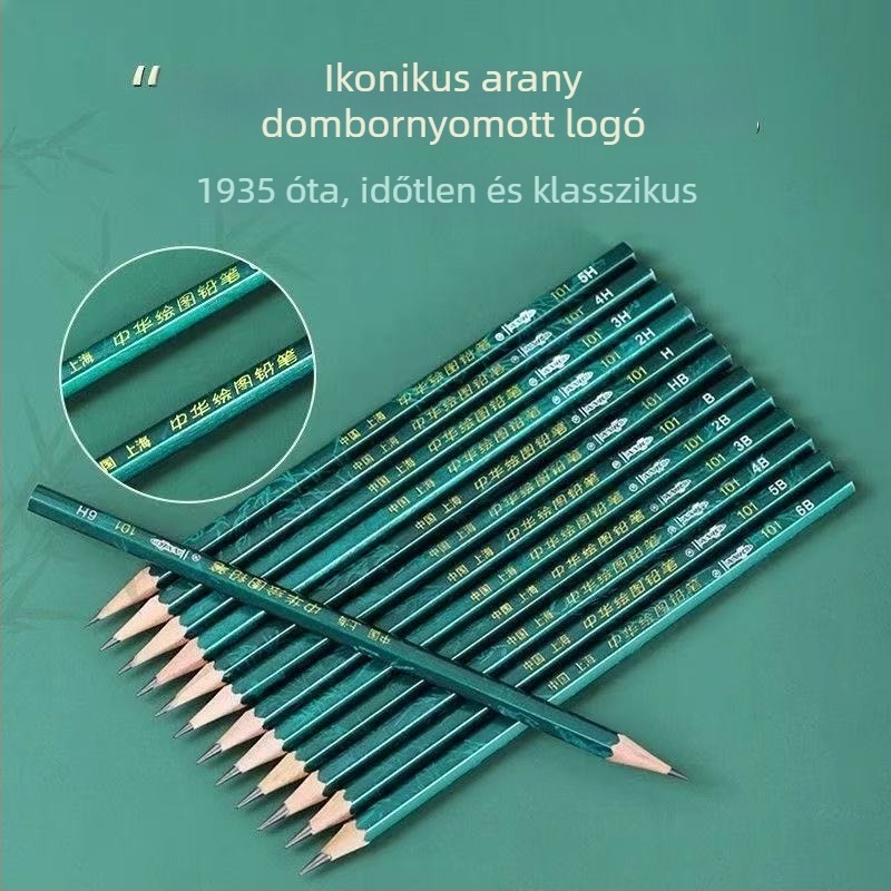 Fából készült ceruza, 2B grafitmaggal, 12 darabos csomag, íráshoz és vizsgákhoz
