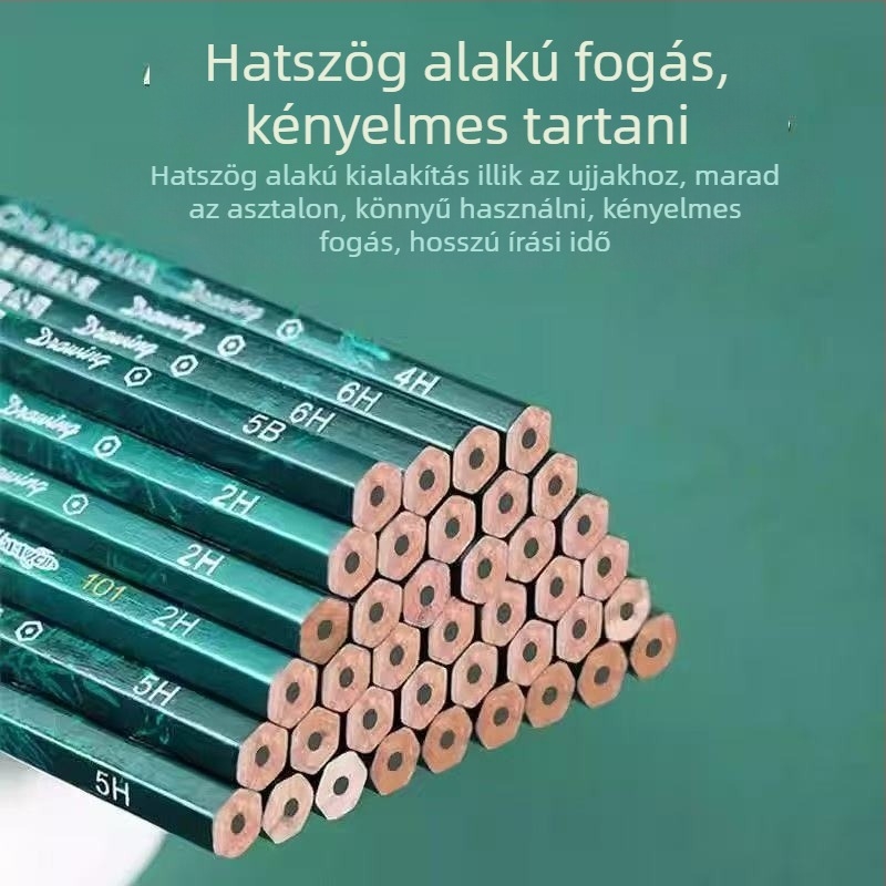 Fából készült ceruza, 2B grafitmaggal, 12 darabos csomag, íráshoz és vizsgákhoz
