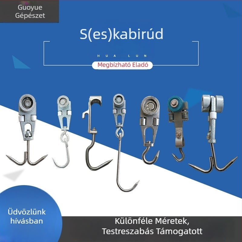 Guoyue Rozsdamentes acélból készült vágósori függő görgő rendszer egysoros/dubla sínnel – emelés disznók, szarvasmarhák és juhok számára