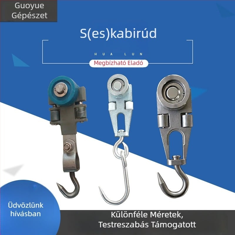 Guoyue Rozsdamentes acélból készült vágósori függő görgő rendszer egysoros/dubla sínnel – emelés disznók, szarvasmarhák és juhok számára