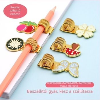 Tollklipsz cinkötvözet rugóval – többfunkciós fém betét noteszhez, 4×3, Star Heart