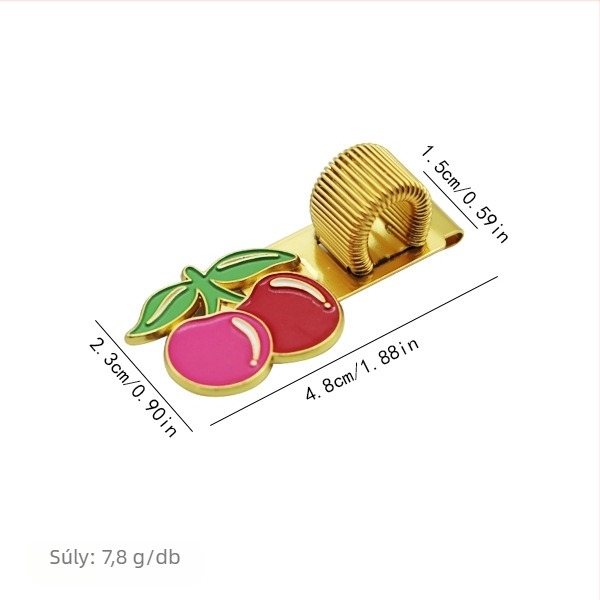 Tollklipsz cinkötvözet rugóval – többfunkciós fém betét noteszhez, 4×3, Star Heart