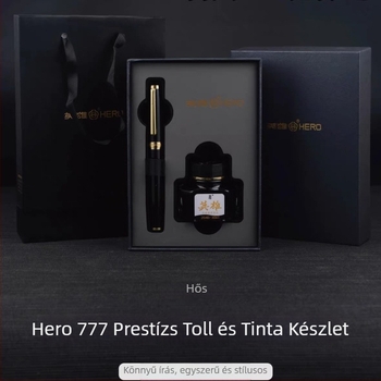 Hero 777 töltőtoll – 0,5 mm irídiumhegy, fémtest, forgó tintaellátó rendszer, díszdobozos csomagolás