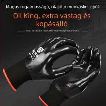 Kesztyű védő nitril bevonattal, olajálló, vastagított, kopásálló, magas rugalmasságú, vágásálló – Fred márka; Súly: 58; Alkalmazás: gépkezelés, szerszámhasználat, gépkarbantartás