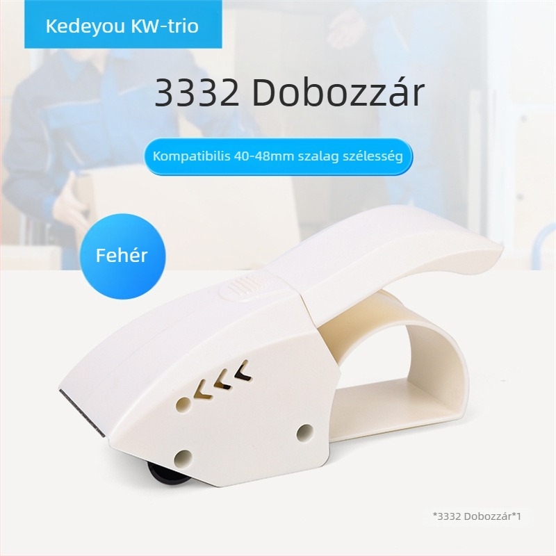 Kézi fém szalagvágó és doboz-záró, modell FQ-60N, márka Can be excellent, tömeg 220 g
