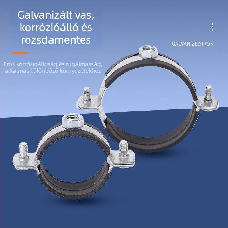 Vasból készült vastagfalú csőbilincs, testreszabható, termékkód Jx-08191