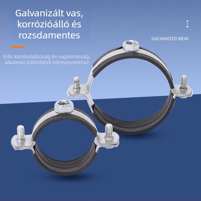 Vasból készült vastagfalú csőbilincs, testreszabható, termékkód Jx-08191