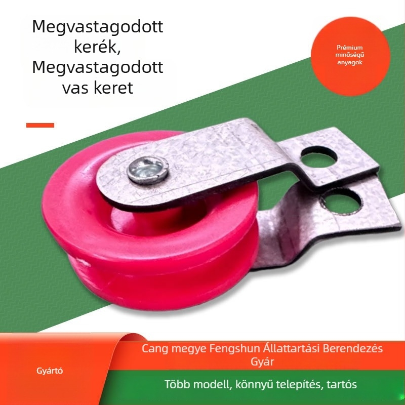 Görgő alumíniumozott vasból, külső átmérő 47 mm, tengelyátmérő 47 mm, zsinórcsatorna sugarával 8 mm.