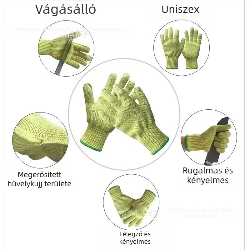 Runfeng aramid Kevlar 1414 kesztyűk (vágásálló, hőálló, kopásálló, lángálló)