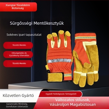 Xiangkangtai Tűzoltó kesztyűk — aramid, lángálló, hőszigetelés, magas hőmérséklet-ellenállás, tűzoltó mentési műveletekhez